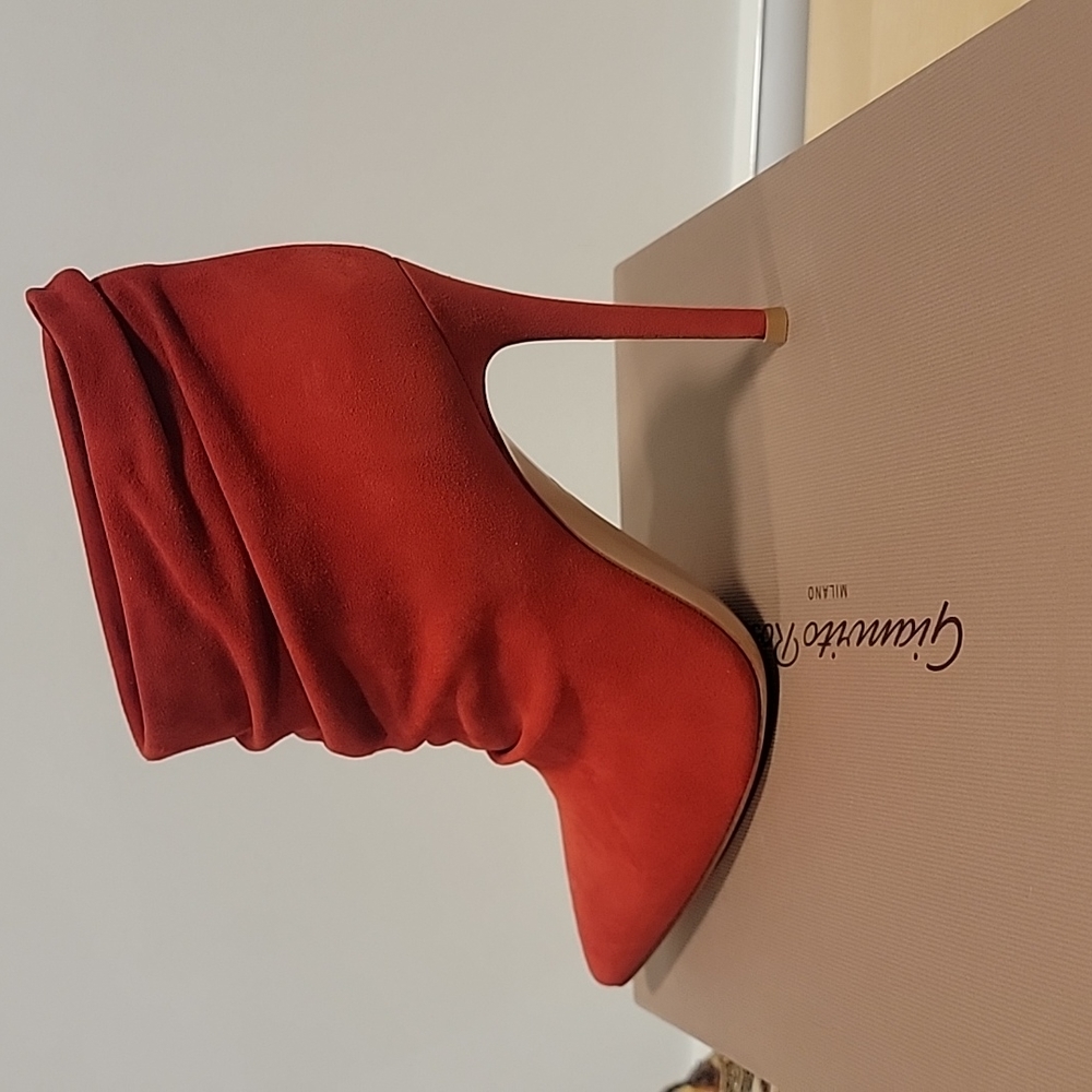 Red Suede ankle boots